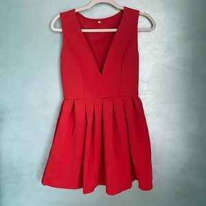 Beautiful Red Vneck Dress